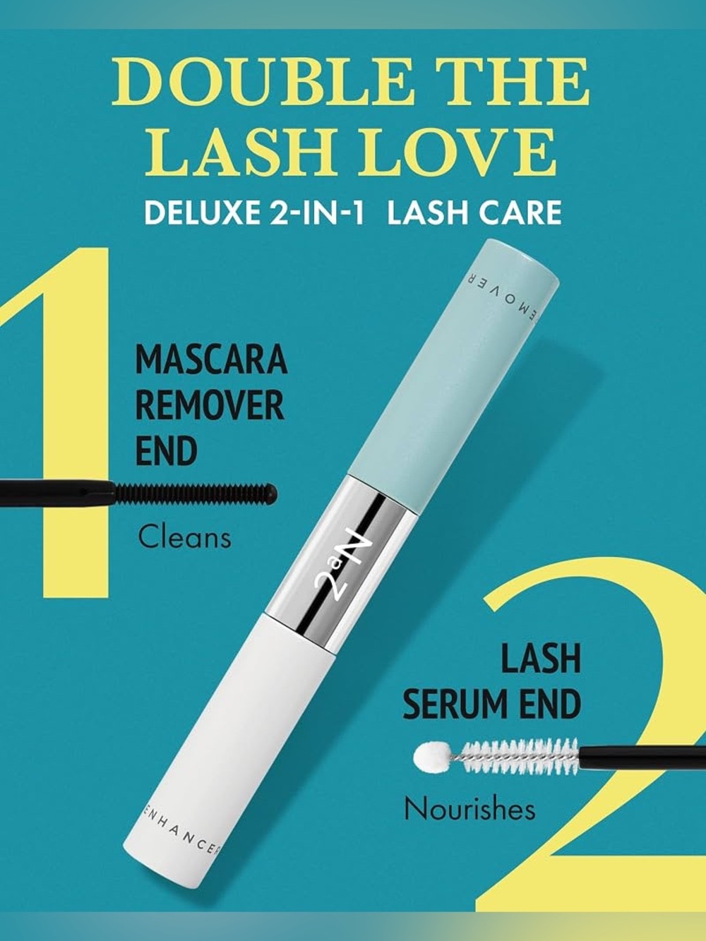 Double the Lash Love 2-in-1 Mascara Remover & Lash Serum - White & Light Blue